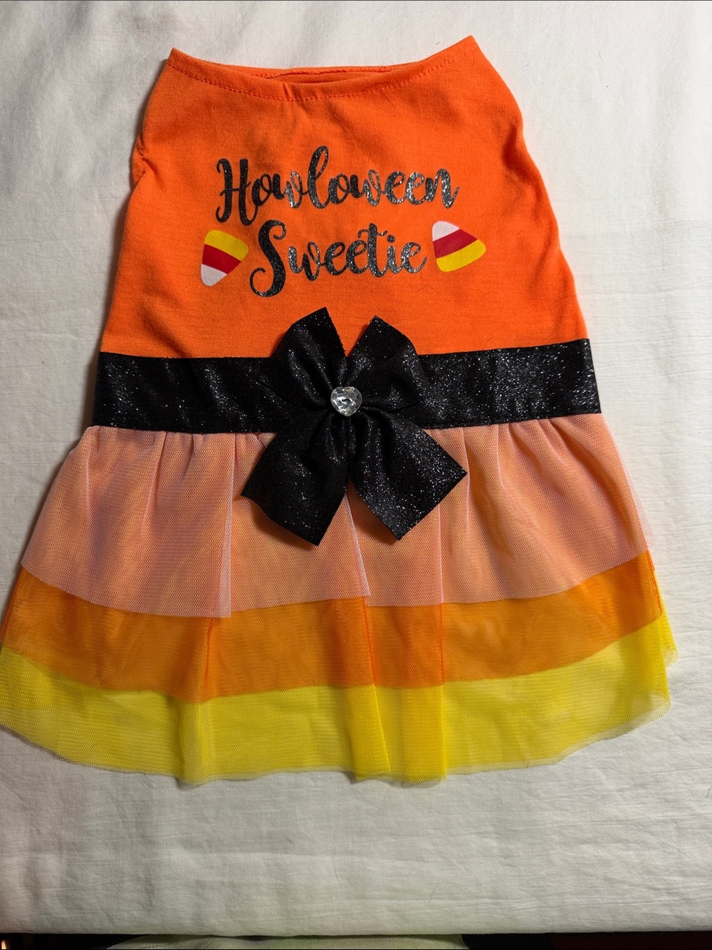 Howl-o-ween Sweetie Orange Candy Corn Dogs Costume Dress